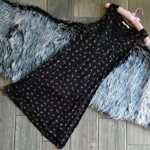 Free people floral black tank dress